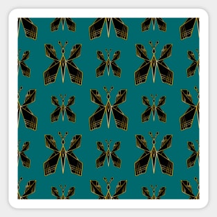 Art Deco Butterfly Print (Teal Background) Sticker